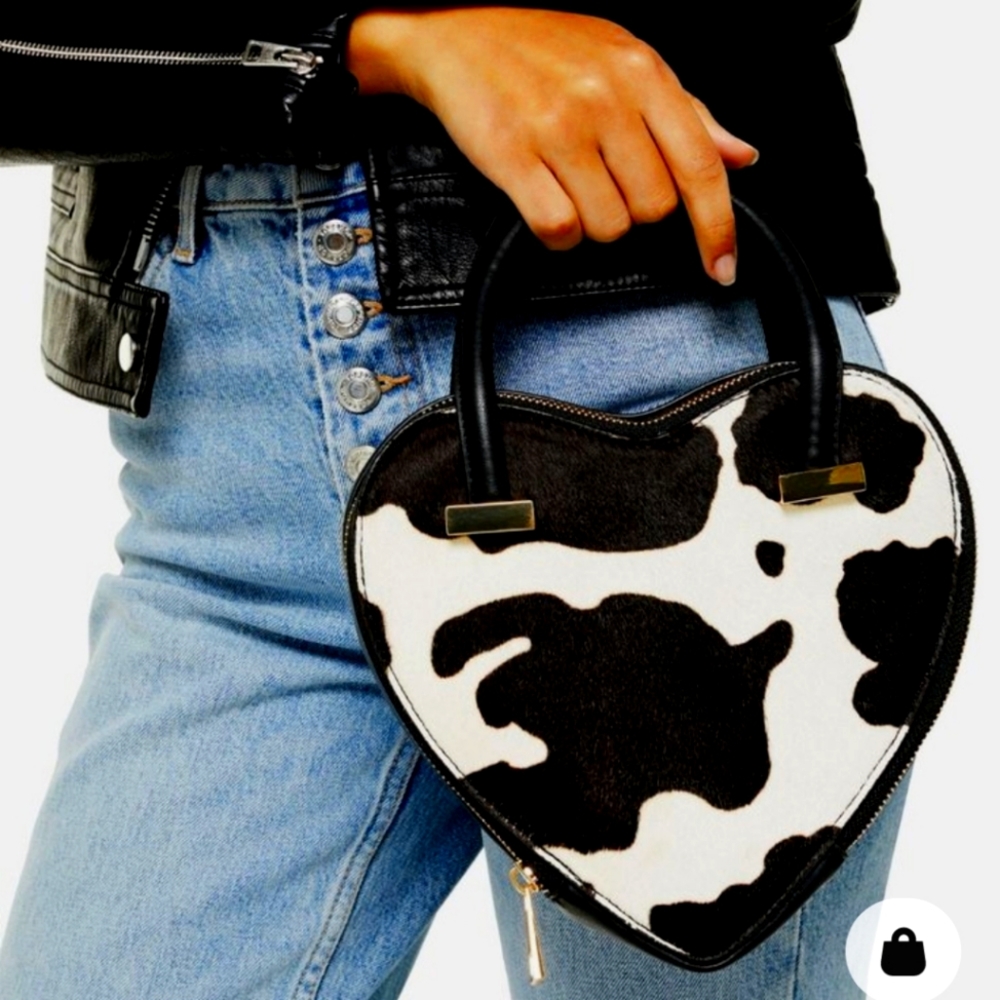 Topshop Cow Heart Grab Purse